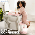 Jool Baby Potty Training Seat with 2 Step Ladder for Toddlers - Splash Guard, Adjustable Height (Pink)