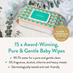 JOONYA Unscented Baby Wipes — Plant-Based, Fragrance-Free Bulk Diaper Wipes | Hypoallergenic, Non-Toxic & Biodegradable Wet Wipes for Sensitive Newborn Skin | 3 Packs of 80 (240 Total)