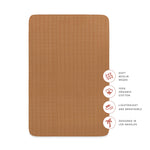 Babyletto 100% Organic Cotton Mini Crib Sheet, GOTS-Certified, Fitted 360°, Ultra-Soft and Breathable Muslin - Burnt Sienna
