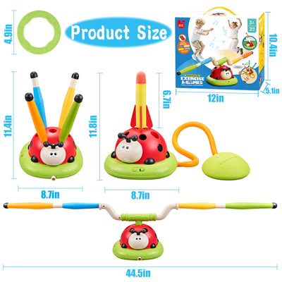 Engfa 3 In 1 Musical Jump, Toss Ring Game Toys, Stomping Launch Rocket Launcher for Kids Toys for Girls Boys 3-5, Sports & Outdoors Toys for Ages 5-7 with Remote Control Outside Toys for Kids Ages 4-8