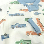 HonestBaby Sleep & Play Footed One-Piece Pajama Sleeper 100% Organic Cotton, Baby Boys, Farm Fleet
