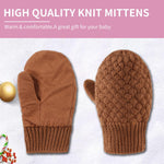 Yvnehcn Baby Boy Mittens Warm Kids Winter Knit Glove Toddler Gloves for Boys Girls 0-3 Years (1-3 Years, Brown-2)