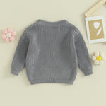Mubineo Baby Girl Winter Clothes Cute Flower Sweater Crewneck Pullover Long Sleeve Knit Newborn Infant Sweaters (US, Age, 18 Months, 24 Months, Grey)