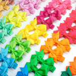 CÉLLOT Baby Hair Clips 50Pcs Tiny 2" Baby Hair Bows Fully Covered Barrettes Clips for Baby Girls Infants and Toddlers,25 Colors in Pairs