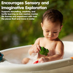 PlanToys® Sea Life Bath Set Wooden Montessori Tactile and Imaginative Water Play Toy | Fine Motor, Sensory Exploration and Cause and Effect Learning | Eco Friendly Ocean Bath Activity