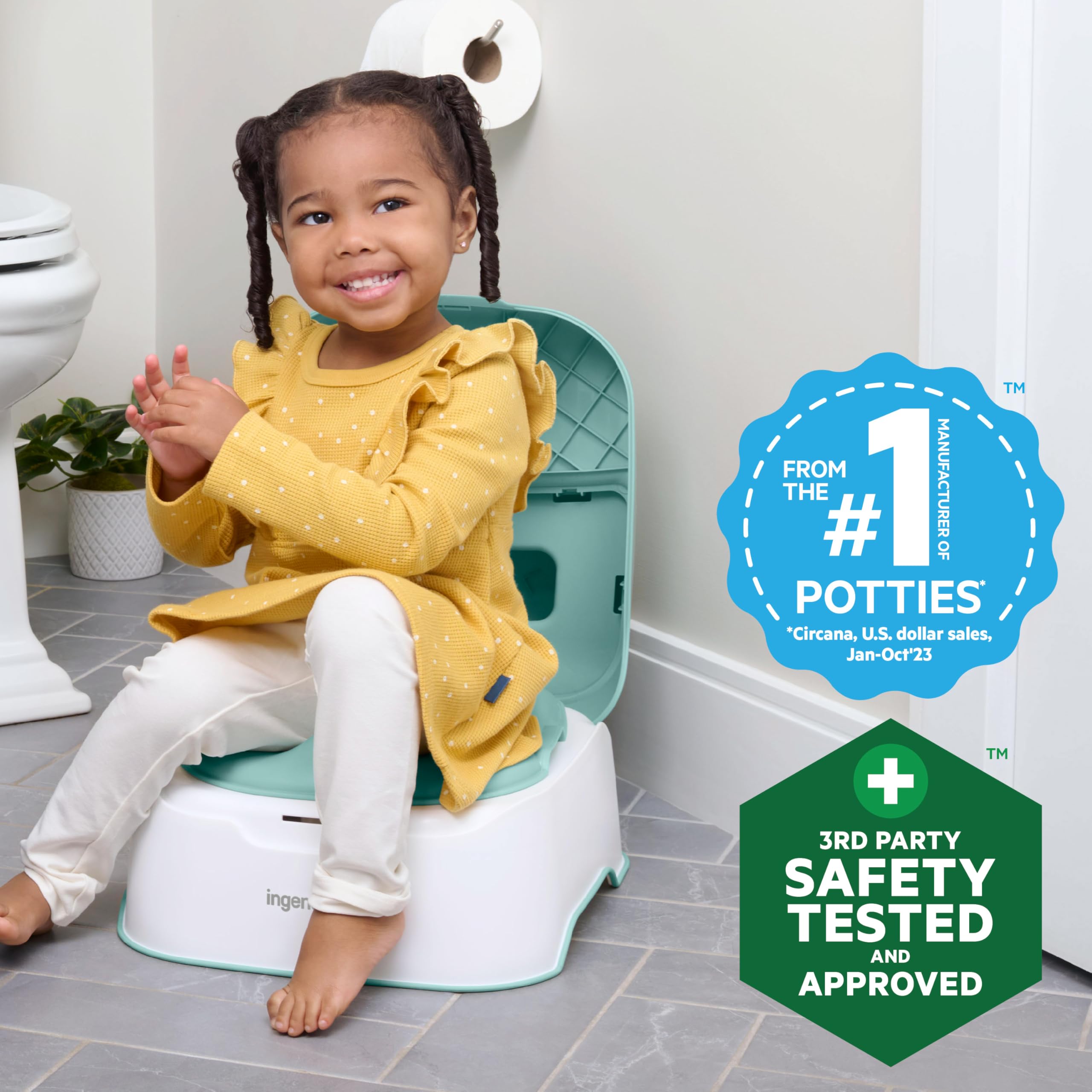Ingenuity Prepare to Potty 3-in-1 System - Potty Training Toilet, Topper, Step Stool, Easy Setup, for Toddlers Ages 18 Months+