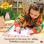 Honeysticks Flower Shaped Beeswax Crayons (12 Pack) - Non Toxic Crayons Made with Pure Beeswax, Chunky Petal Shaped, Easy To Hold And Use, Safe For Ages 1+, Gift for Toddler, Girls 3-6