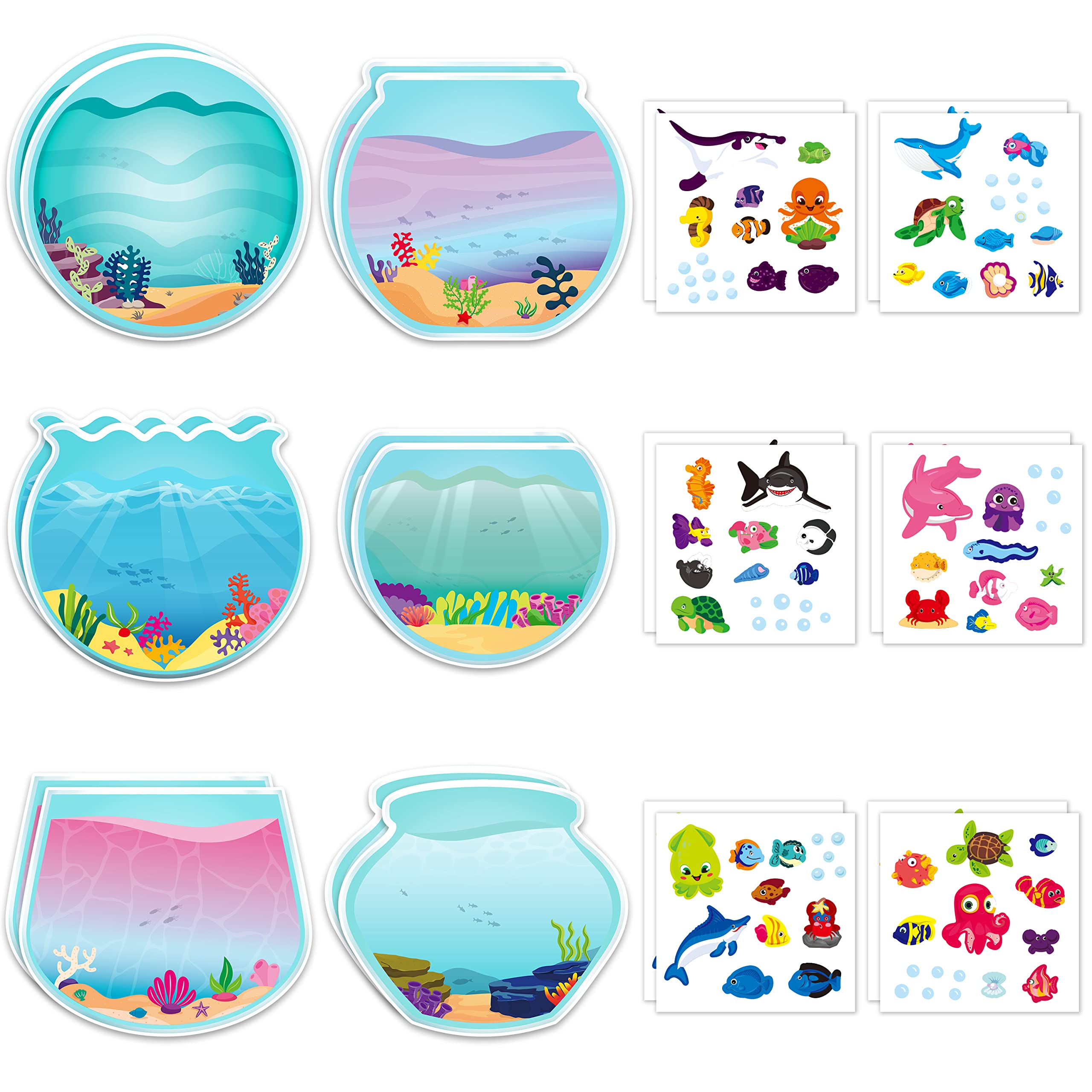 CY2SIDE Summer Beach Stickers - 12PCS Summer Drifting Bottles Sticker Art Craft for Kid Make Your Own Beach Sticker Scene with Pineapple Flamingo DIY Hawaii Party Game Class Fun Activities