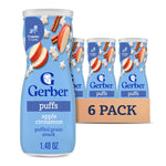 Gerber Baby Snacks Puffs Variety Pack, Banana & Strawberry Apple, 1.48 Ounce - 2 count of four packs, Package may vary, 1.48 Ounce (Pack of 8)