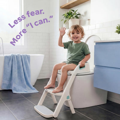 lalalark Potty Training Seat, 2-in-1 Toddler Toilet Seat with Steps, Upgrade Potty Step Stool for Toddler with Anti-Slip Pad Step Stool, Extended Splash Guard, Foldable Potty Ladder Boys Girls, Green