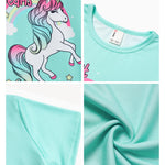 PATPAT Girls T Shirts Size 8-9 Years, Mint Green Graphic Tees, Crew Neck Short Sleeve Shirts Fashion Clothes Summer Outfits Cute Summer Tops