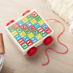 Melissa & Doug Classic ABC Wooden Block Cart Educational Toy with 30 1-Inch Solid Wood Blocks, Multicolor