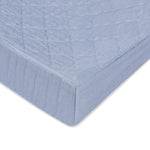 Babyletto 100% Quilted Organic Cotton Changing Pad Cover, GOTS-Certified, Fitted 360°, Ultra-Soft and Breathable Muslin - Dewdrop Blue