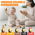 Baby Toys 6-12 Months - Beehive Infant Toy with 5 Sensory Bees Stuffed Animals, Crinkle, Rattle, Mirror & Music, Montessori Toys for 6 7 8 9 10 11 12 Month Old Baby Boys Girls Birthday Christmas Gift