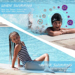 2 Pack Kids Extra Large Swim Cap for Long Thick Hair, Waterproof Silicone Swimming Cap for Toddler Child Youth Girls Boys, Durable Swim Hats Bathing Caps for Braids, Dreadlocks, Extensions, Afros-1