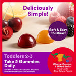 SmartyPants Organic Toddler Multivitamin Gummies: Probiotics, Omega 3 (ALA), Vitamin D3, C, Vitamin B12, B6, A, K & Zinc, Beta Carotene, Gluten Free, Three Fruit Flavors, 60 Count (30 Day Supply)