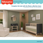 Dream On Me Fisher Price Baby Changing Table, Matte Black Vintage Oak – Greenguard Gold & JPMA Certified, Wooden Nursery Dresser with Storage Shelves – Compact, Sturdy & Easy-to-Clean Design