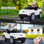 Costzon Ride on Car, 12V Licensed Chevrolet Truck, Kids' Electric Vehicles with Remote Control, Rear Storage, Music, USB, Lights & Spring Suspension, Kids Car Toy for Aged 3+ (Truck, White)