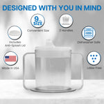 Providence Spillproof 9oz Adult Sippy Cup with 2 Handles - Independence Sip Cups for Adults for Limited Mobility - Handicapped Accessories - Handicap Cups for Elderly Care - Made in the USA - 3 Pack