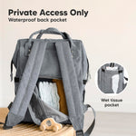 KeaBabies Baby Diaper Bag Backpack - Large Baby Bag for Boys, Girls, Waterproof Multi Function Travel Diaper Backpack with Changing Pad, Durable Travel Essentials for Moms and Dads (Classic Gray)