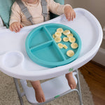 Ingenuity Sun Valley Compact Folding Baby High Chair, Food-Grade Safe Plate, 5-Point Harness, for Ages 6 Months and Up, Unisex - Teal