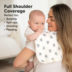 5-Pack Muslin Burp Cloths Baby Boy, Girl - Very Absorbent Baby Burp Cloth Rags, 8-Layers Viscose Derived from Bamboo Cotton Muslin Towel, Super Soft Spit Up Rags, No Shrink Washcloths (The Wild)