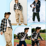 EIVAMIA Toddler Boy Pants Joggers Sweatpants for Baby Boys Soft Casual Cargo Pants with Drawstring Size 6-7Years Black