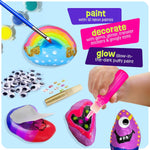 Dan&Darci Kids Rock Painting Kit - Glow in The Dark - Arts & Crafts Gifts for Boys and Girls Ages 6-12 - Craft Activities Kits - Creative Art Toys for 6, 7, 8, 9, 10, 11 & 12 Year Old Kid