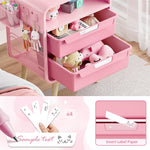 SYKIARIOL Pink Nightstand, Cute End Table with Storage Drawer, Kids Nightstand for Bedroom Furniture, Bedside Table Small Desk Coffee Table for Living Room, Dorm, Office