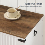 HOOBRO Storage Bench, Toy Box Organizer, Toy Chest with Safety Hinge, Farmhouse Style Storage Chest, 39.3 x 15.7 x 17.7 Inches for Living Room, Bedroom, Entryway, White and Walnut WH26CW01