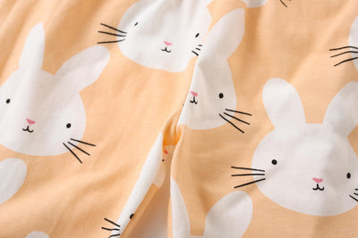 DDSOL Pajamas Baby Girls Long Sleeve Sleepwear Spring Winter Jammies Toddler Bunny Yellow Pjs Set 2T 3T