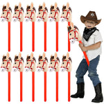 12 PCS 37 Inch Inflatable Stick Horse Premium PVC Horse Head Stick for Western Parties, Cowboy Decorations, and Themed Events