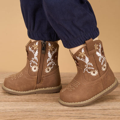 Newsonet Toddler Baby Cowboy Cowgirl Boots Western Shoes Camel 7 Toddler