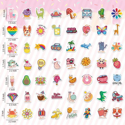 RINOLY 100 PCS Water Bottle Stickers for Kids, Cute Sticker for Girls,Stocking Stuffers Waterproof Vinyl Kawaii Stickers for Water Bottles,Skateboard,Laptop,Girls Boys Classroom Prizes