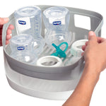 Microwave Steam Sterilizer - Removes 99.9% of Dirt Quickly and Naturally with The Power of steam, White/Grey