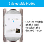 GE Enbrighten LED Motion Sensor Night Light, Motion-Select 25ft Detection, Plug-in, 40 Lumens, Dusk-to-Dawn, Ideal Nightlight for Bedroom, Bathroom, 37299, Brushed Nickel Louver, 1 Pack