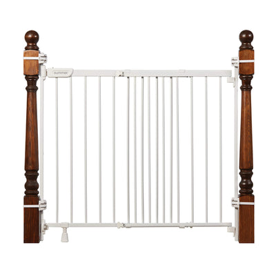 Ingenuity The Stairway+ 46W Series, 32"-48" Wide, 32.5" Tall, Baby Gate for Stairs, Dog Gate Indoor with Door for Banister to Banister Installation - White Metal