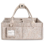 GEMII Diaper Caddy Organizer-Large Baby Caddy Organizer with Handle，Newborn Registry Essentials，Baby Shower Gift Basket for Boy or Girl(Oatmeal, Large)