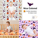 Halloween Baby Crib Sheets for Boys Girls 52 x 28 Inches Pumpkin Fitted Crib Sheet for Standard Crib and Toddler Mattress,Baby Sheet Newborn Bedding Nursery Mattress Cover,Purple