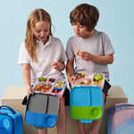 b.box Lunch Box for Big Eaters All Ages - 8.5 Cup Leak Proof Bento Box with 4 Compartments, School Lunch Container with Ice Pack, Dishwasher Safe, BPA-Free, PFAS-Free - Blue Slate