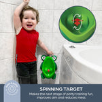 Dreambaby Pee-Pod Toilet Training Urinal - Frog Squatty Potty with Removable Bowl & Spinning Target - Portable Toddler Urinal Toilet Training Solution for Boys - Green