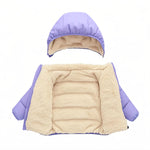 Baby Girls' Boys' Winter Coat Warm Hooded Puffer Jacket Toddler Kid Fleece Lining Outerwear purple 90
