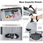 BABY JOY 2-in-1 High Landscape Baby Stroller, Reversible Bassinet Reclining Stroller, Foldable Push Chair w/Adjustable Canopy, Storage Bag, Foot Cover, Rain Cover & Net, Aluminum Alloy Frame (Gray)