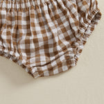 Toddler Baby Boy Girl Shorts Cotton Linen Plaid Bloomers Shorts Newborn Harem Shorts Bottoms (Khaki, 3-6 Months)