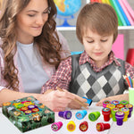 DMIGHT Jungle Safari Party Favors 20 PCS Wild Animals Stamps for Kids Birthday Gifts, Zoo Animal Stamps for Kids, Self Inking Stamps