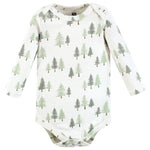 Hudson Baby Unisex Baby Cotton Long-Sleeve Bodysuits Forest Deer 3-Pack, 12-18 Months