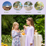 PATPAT Toddler Girl Floral Multipack Dresses 2 Pack Long Sleeve A-line Dress for Girl