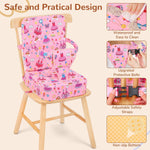 Toddler Booster Seat for Kitchen Chair, Non-Slip Bottom Dining Table Booster Seat with Backrest and Adjustable Straps, Portable Eating Travel Increasing Cushion