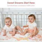 IBESTOPIA Crib Sheets 2 Pack, 100% Cotton Fitted Crib Sheets for Baby Boys & Girls, Soft Breathable Baby Crib Sheet, Snug Fit for 52 x 28 Mattress (3–8"), Nursery Bedding Set, Moonlight Tea Party