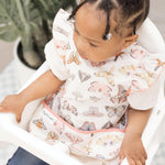 Tiny Twinkle Mess Proof Baby Bib - Waterproof Baby Apron - Machine Washable - PVC, BPA, & Phthalate Free - Great Travel Bib for Baby Eating - Baby Food Bibs (Flutter,Large 2-4 Years)